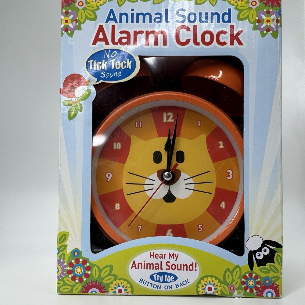 Animal Sound Alarm Clock Kids Lion Design – No Tick Tock Silent Movement – Brand